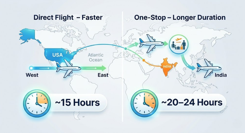Direct Flights from USA to India